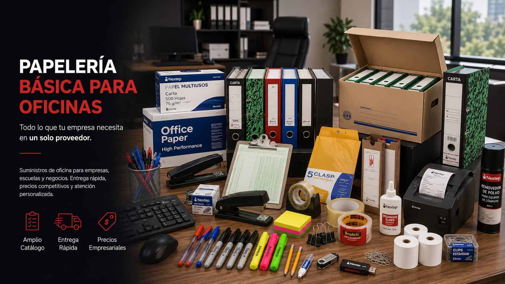 Papelería y mobiliario de oficina